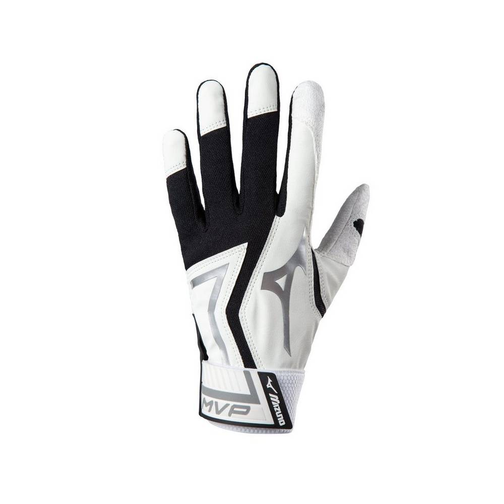 Panske Rukavice Mizuno MVP Adult Baseball Batting Čierne Vypredaj JRFP39048